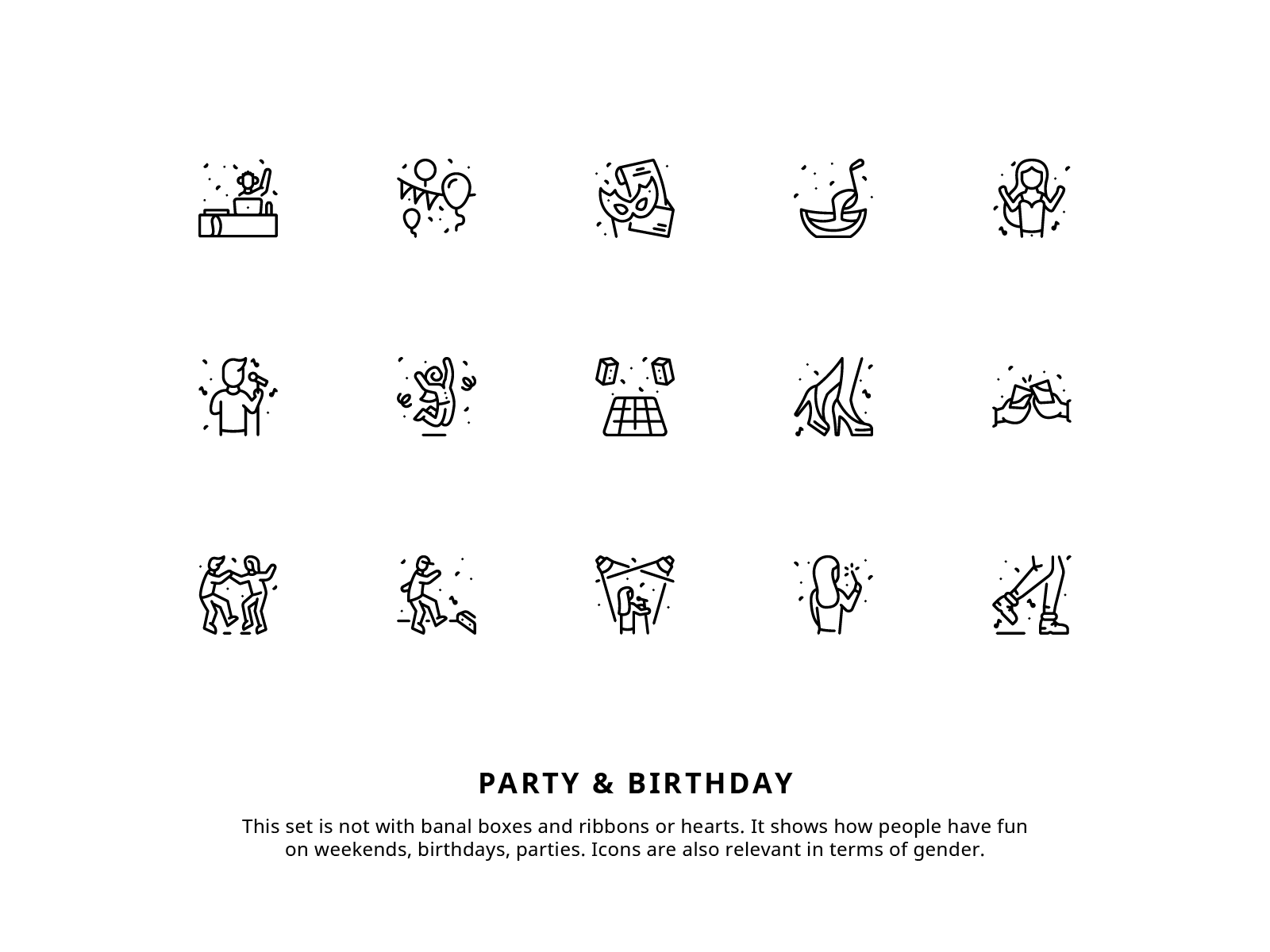 Party Iconset By Alexandra Balan On Dribbble