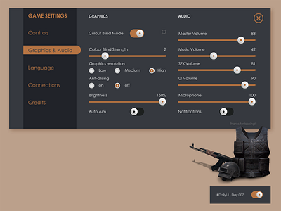 DailyUI 007 - Settings for a Game adobe app games mobile settings settings ui ui uidaily uidaily 007 xd xddailychallenge