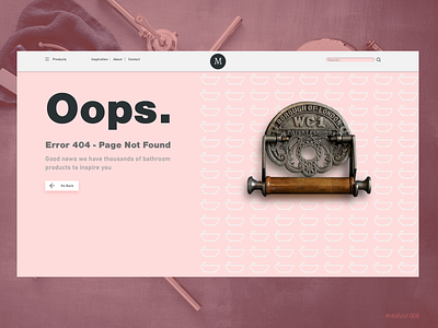 DailyUI 008 - 404 Error Page bathroom daily ui dailyui dailyui 008 dailyuichallenge error 404 error page website