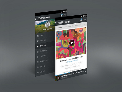 Android App android app design mixcloud ui user interface ux