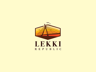Visual Identity: Lekki Rebublic brand bridge element logo minimal orange project
