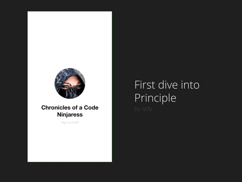 First Principle dive animation medium ui