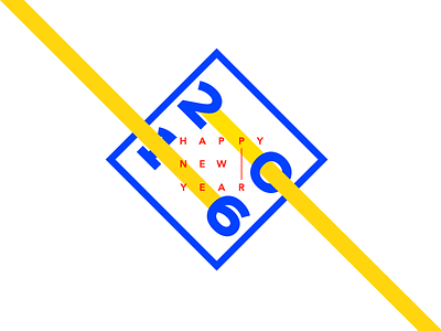 Happy New Year Dribbblrs! 2015 2016 blue new year type typo typography yellow