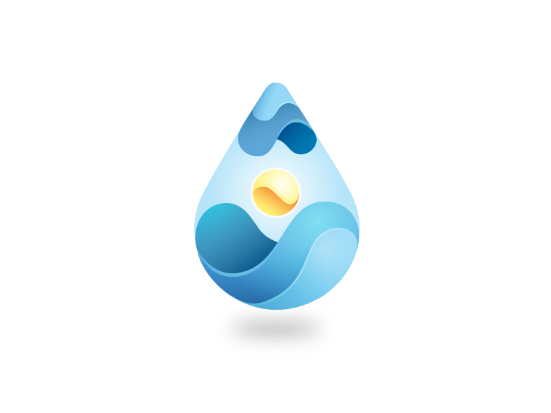 Drop + Wave Study art gradient drop water design case study illustration logo