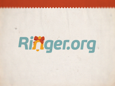 Ringer bell logo logotype old paper poster retro ribbon ring