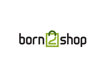 born2shop bag born green logo logotype mark market shop