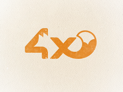 4x (fox) logo 4 animal fox letter logo logotype negative space orange red tail wip