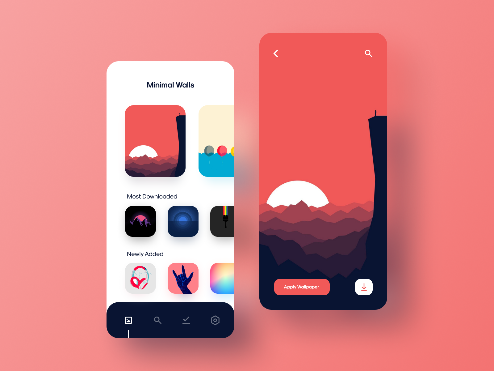 Minimal Wallpaper Store App by Goutham H M on Dribbble