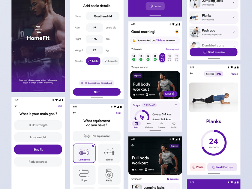 Home Gym App designs, themes, templates and downloadable graphic
