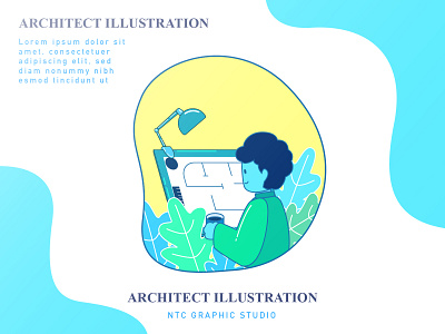 Architect Flat Illustration architect branding business concept design flat graphic illustration ui ux vector