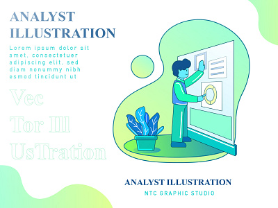 Analyst Flat Illustration analyst branding business concept design flat graphic illustration ui ux vector