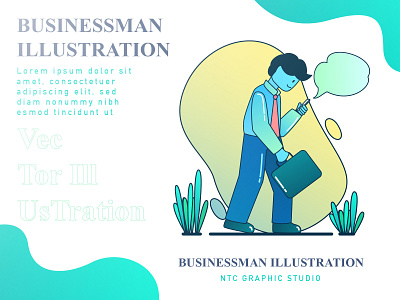 Businessman Flat Illustration app banner business businessman concept design flat graphic illustration ui vector
