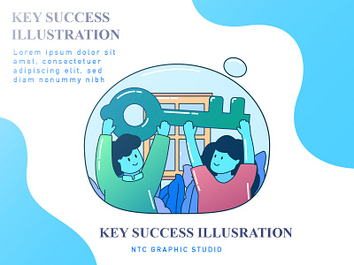 Key Success Flat Illustration background business cartoon concept design flat graphic illustration interface success successful ui vector