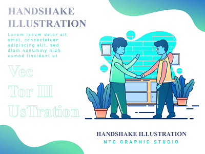Handshake Flat Illustration background business concept design flat friendship graphic handshake illustration ui ux vector