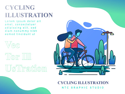 Cycling Flat Illustration