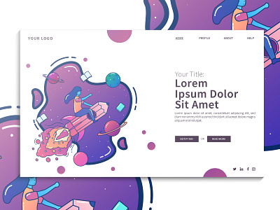 Pencil Rocket on Landing Page Design