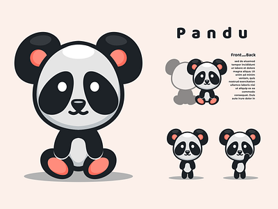 pandu animation branding character characterdesign design icon illustration illustrator logo mascot panda vector