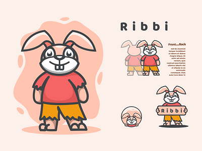 ribi animation branding character characterdesign design illustration logo logodesigners logodesigns mascot rabbit vector