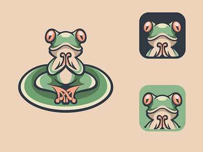yoga frog animation branding character characterdesign design esport frog illustration illustrator logodesigners mascot yoga
