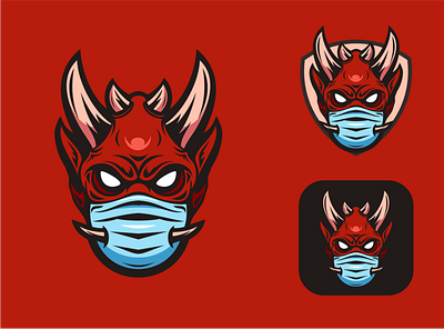 oni Mask animation branding character characterdesign illustration illustrator logo logodesigners mascot vector