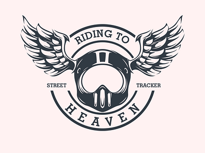 riding to heaven branding character characterdesign harley davidson illustration illustrator logo logodesigners mascot motorcycle tracker