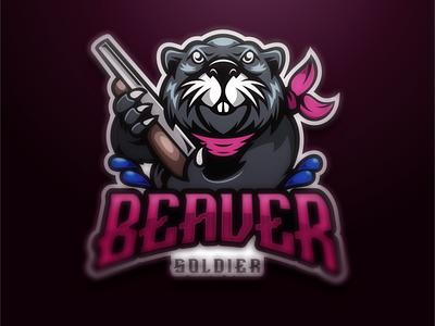 BEAVER SOLDIER animation branding character characterdesign esport illustration illustrator logo logodesigners mascot vector