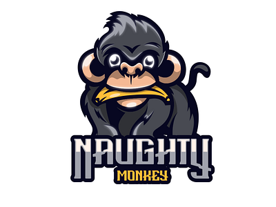 naughty monkey banana branding character characterdesign esport illustration illustrator logo logodesigners mascot monkey vector
