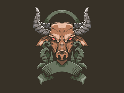 bull mascot illustration