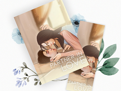 Novel Cover Design (Partner in Love) character cover cover design design digital artwork illustration novel cover painting painting brushes pentool