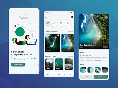 Travel App branding graphic design logo ui