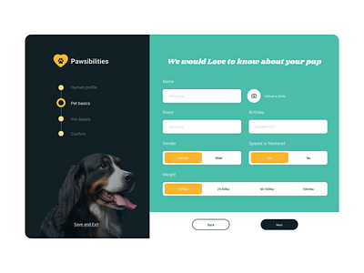 #DailyUI Pet info page - Daily UI 001 app dailyui design ui uidesigns ux