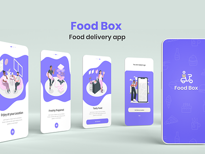 Food Box Food delivery app ui app branding dailyui design illustration logo ui uidesigns ux vector