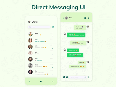 #dailyui 013 Direct Messaging app branding dailyui design illustration logo ui uidesigns ux vector