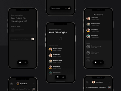 Quan Messages app chat design interface iphone messages ui