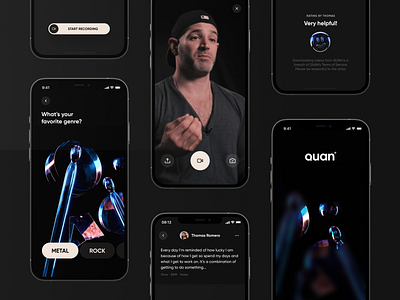 QUAN - minimum awesome product 3d app design iphone app messages music app ui