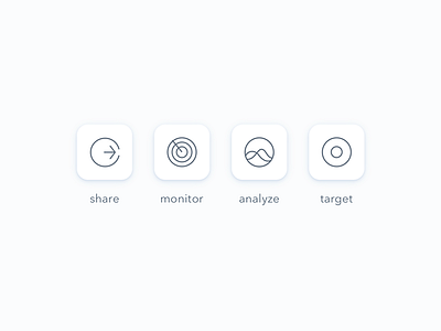 Tiny icon set analyze icon illustration monitor share target