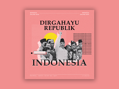 Dirgahayu Republik Indonesia ke-75 design illustration independenceday photoshop portfolio poster retro vintage