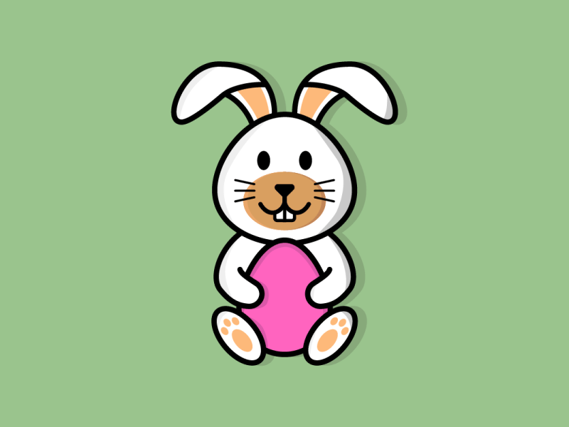 Easter bunny holding egg 🐰 2danimation animation art design digital art digital illustration easter easter bunny flat design gif illustration loop minimal minimalistic motion motion art motion design simple vector vector art