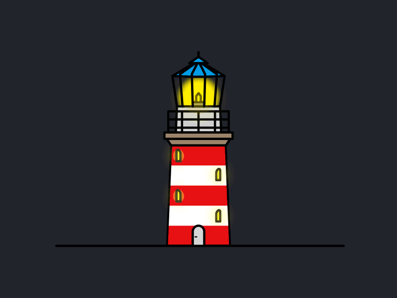 Lighthouse 💡🏠 2danimation animation art design digital art digital illustration flat design gif illustration lighthouse loop minimal minimalistic motion motion art motion design nature simple vector vector art