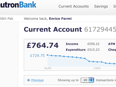 Online Banking banking just messing about mockup ui