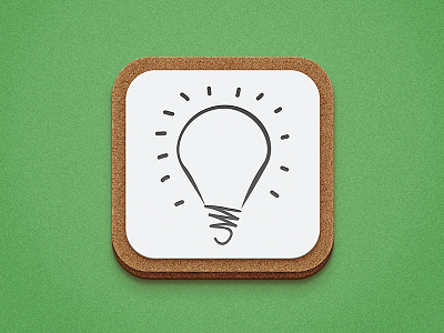 iOS Icon WIP board bulb cork grass icon ios light noise paper shadow texture