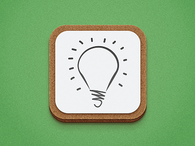 iOS Icon WIP board bulb cork grass icon ios light noise paper shadow texture