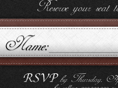 RSVP Card crosshatch print ribbon stitch volunteer