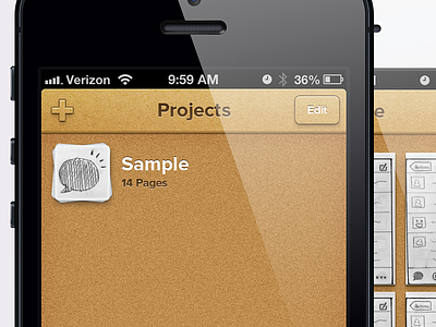 Sample Project 5 button cork glare iphone nova paper proximal retina sample shadow