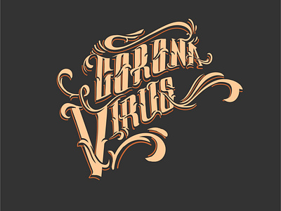 corona virus handlettering branding byafamacreate design handlettering icon illustration illustrator lettering lettering artist logo type typography vector