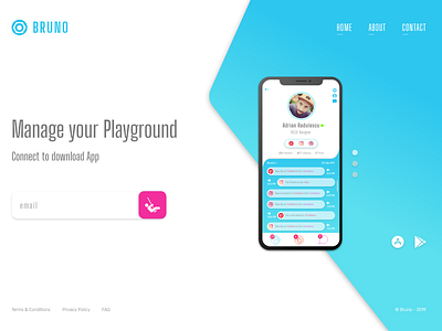 Social Playground Manager - Concept branding design landing page mobile app