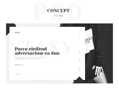Fantasy (PSD) black white concept design free page psd site web web design