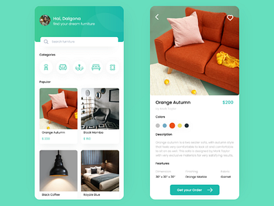 Furniture Apps behance dribbble instagram linkin pinterest