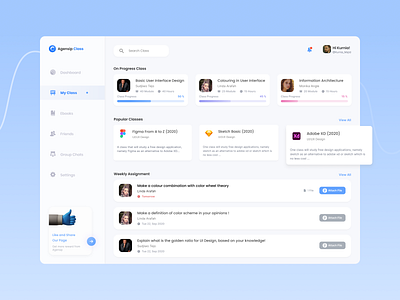 Agensip Class-My Class app behance dribbble freelance freelancer illustration mobile ui online course ui uiux