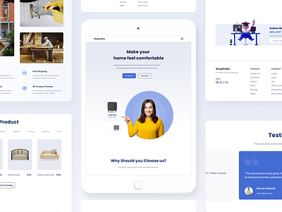 Shopthetic - Furniture Landing page iPad clean clean design clean ui design dribbble furniture furniture app furniture design furniture store furniture website ipadpro popular shot ui uiux